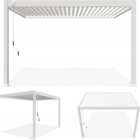 Záhradná pergola na stenu z hliníka Elegance Wall 3x4 biela