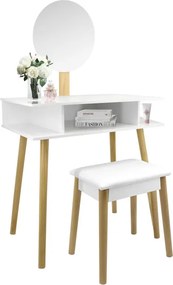 Toaletný stolík SKANDIA so zrkadlom a taburetkou PHO5803