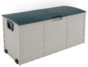 Záhradný úložný box, sivá/zelená, KORTEZ