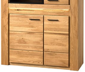Vitrína Velvet II 15 s LED osvětlením 110 cm z masivu dub přírodní