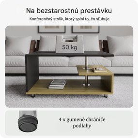InternetovaZahrada Konferenčný stolík Orlando 95x55x50 cm - drevo/sivá