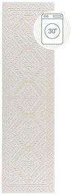 Krémovobiely umývateľný behúň zo ženilky 60x240 cm Jaipur – Flair Rugs