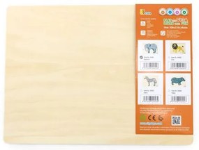 Viga Detské drevené puzzle s úchytmi Montessori Viga Slon