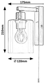 RABALUX Moderné nástenné osvetlenie MIROSLAW, 1xE27, 40W, chrómované