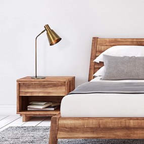 Stolová lampa v zlatej farbe s kovovým tienidlom (výška 50 cm) Kem – Opviq lights