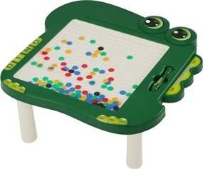 LEAN Toys Edukačná magnetická tabuľka s dinosaurami a puzzle, zelená