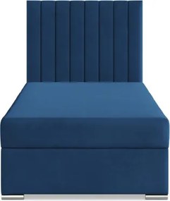 Čalúnená posteľ AGEN Velvet 90×200 cm tmavomodrá