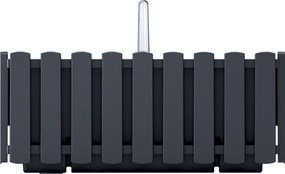 Samozavlažovací plastový balkónový kvetináč DDEF400W 38 cm - antracit