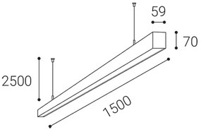LED2 - LED Luster na lanku NOLI LED/60W/230V 3000K/3500K/4000K biela