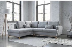 Svetlosivá rozkladacia/s úložným priestorom rohová pohovka (ľavý roh/do L) Scandic Lagom – Miuform