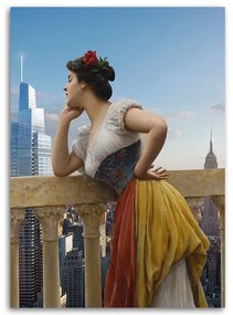 Gario Obraz na plátne Žena balkón výhľad na mesto - Bekir Ceylan Rozmery: 40 x 60 cm
