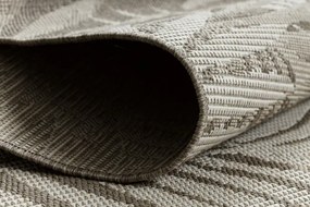 Koberec SIZAL FLOORLUX 20504 lístie, tmavosivý / šampanské