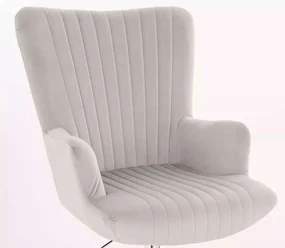 LuxuryForm DESIGN Kreslo AMADEO VELUR na zlatom tanieri - svetlo šedé