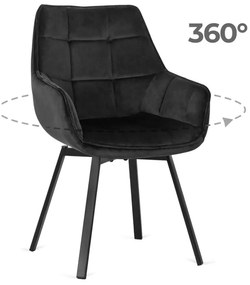 PROXIMA.store - Otočné jedálenské kreslo LUNA FARBA: béžová, FARBA NÔH: čierna