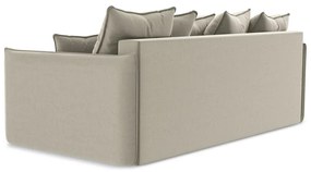 Béžová zamatová rozkladacia/s úložným priestorom pohovka 225 cm Hula – Makamii