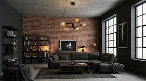 Toolight - Stropné svietidlo 5xE27 60W APP739-5CP, čierna, OSW-01104