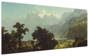 Obraz - Albert Bierstadt, Lake Lucerne, reprodukcia (120x50 cm)