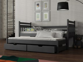 Detská posteľ 80 x 180 cm DANNY (s roštom a úl. priestorom) (grafit). Vlastná spoľahlivá doprava až k Vám domov. 1013006