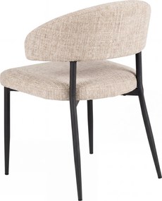 IRIS Béžové (látka Juto 4) / čierna konštrukcia – MODERNÁ ČALÚNENÁ STOLIČKA DO OBÝVAČKY/JEDÁLNE BOHO