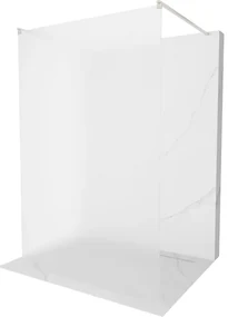 Mexen Kioto, sprchová zástena Walk-In 140 x 200 cm, 8mm sklo námraza, brúsená oceľ profil, 800-140-002-97-30