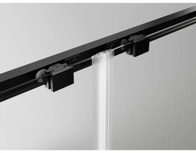 Mexen Exo, sprchovací kút s posuvnými dverami 130 x 100 cm, 6mm číre sklo, čierny profil, 8151-130-100-70-00