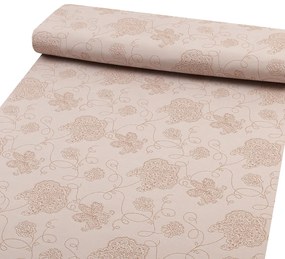 Biante Teflónový oválny obrus TF-129 Hnedé kvetované ornamenty na sivobéžovom 60x100 cm