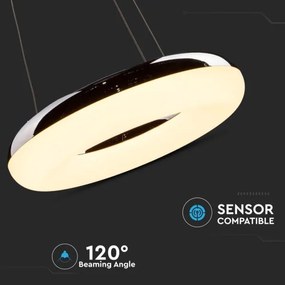 LED Luster na lanku LED/40W/230V 3000K pr. 40 cm lesklý chróm