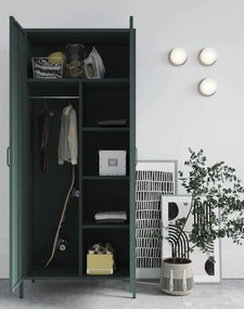 Moderná šatníková skriňa FLAVIO: tmavo zelená (1576)