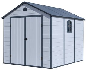 Záhradný domček G21 Boston 670 - 241 x 278 cm, plastový, svetlo šedý 6390075
