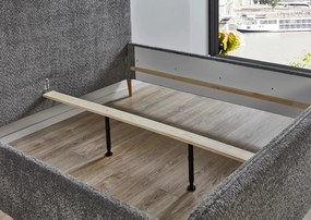 Posteľ Herning 180x200 cm, šedá štruktúrovaná látka