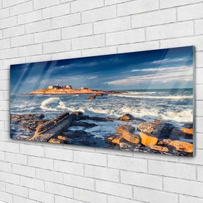 Obraz na akrylátovom skle More kamene krajina 125x50 cm
