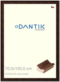 DANTIK rám na obraz 70x100 | KOSTELNÍ malá hnědá (Plexi Čiré)