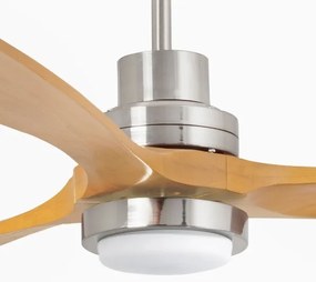 FARO 33560DC - LED Stropný ventilátor LANTAU LED/15W/230V drevo/chróm pr.132 cm + DO
