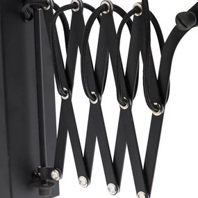 Priemyselná nástenná lampa čierna s nastaviteľným ramenom - Merle