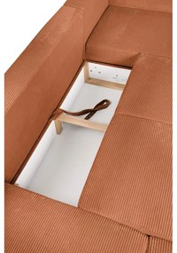 Oranžová menčestrová rozkladacia rohová pohovka (ľavý roh/do tvaru "U") Tori – Bonami Selection