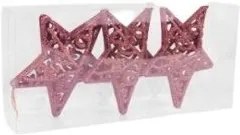 Bestent Ozdoby na vianočný stromček - hviezda 3ks 10,5cm RED