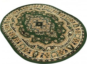 Zelený oválny koberec E951A GREEN ATLAS PP – do obývačky aj spálne Rozmer: 80x150 cm
