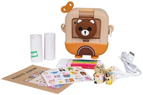 Detský fotoaparát s tlačiarňou – Medveď alebo Kačka + fixky a nálepky Tvar: Kačka