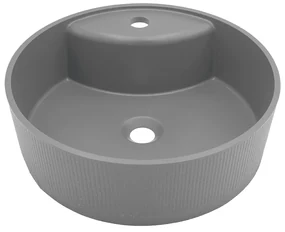Laveo Cliff, granitové umývadlo na dosku 430x430x142 mm, šedá, LAV-VGC1510T