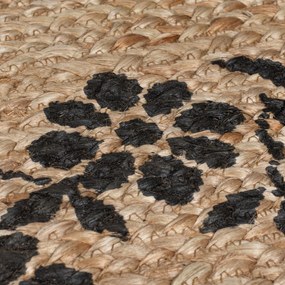 Flair Rugs koberce Behúň Printed Jute Maisie Natural/Black - 60x230 cm