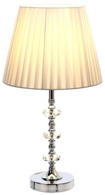 Dekorstudio Stolná lampa striebornej farby s bielym tienidlom 49cm
