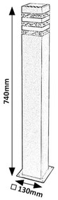 RABALUX Záhradný hliníkový stĺpik ANKARA, 1xE27, 12W, antracitový