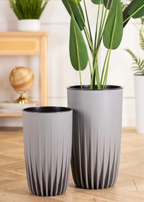 Sada 2 ks květináčů Stripped Eco šedá