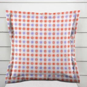 Biante Dekoračná obliečka na vankúš s lemom Leona LN-028 Červeno-modré káro 45 x 45 cm