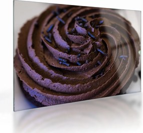 Sklenený obraz - Čokoládový Cupcake (70x50 cm)