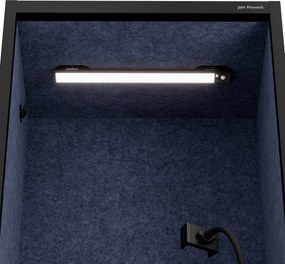 Akustická kabína SALLY MentalBox 600 mm – čierny korpus, tmavomodré sedadlo