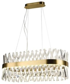 LED Stmievateľný krištáľový luster na lanku LED/90W/230V + diaľkové ovládanie