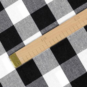 Biante Bavlnený behúň na stôl Olivia OL-004 Čierno-biela kocka veľká 35x140 cm