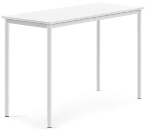 Stôl BORÅS, 1400x600x900 mm, laminát - biela, biela