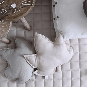 Ľanový vankúš javorový list púdrovo ružová 43x43 cm